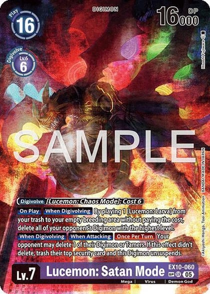 Lucemon: Satan Mode (SP), Sinister Order EX10-060 SR