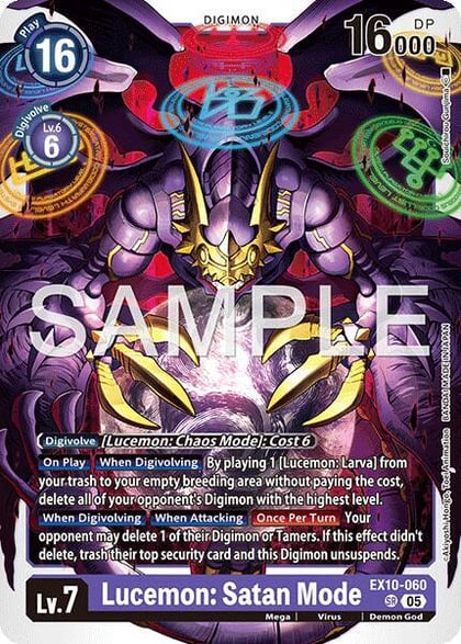 Lucemon: Satan Mode, Sinister Order EX10-060 SR