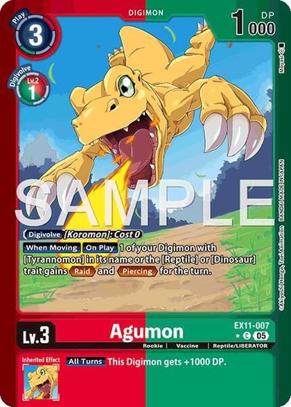 Agumon (Limited Foil), Dawn of Liberator EX11-007 C
