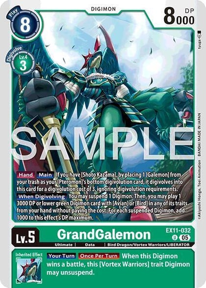 GrandGalemon, Dawn of Liberator EX11-032 U