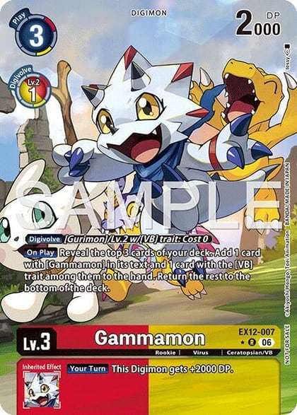 Gammamon (Box Topper), Digital World Shambala EX12-007 R