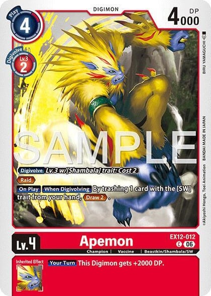 Apemon, Digital World Shambala EX12-012 C