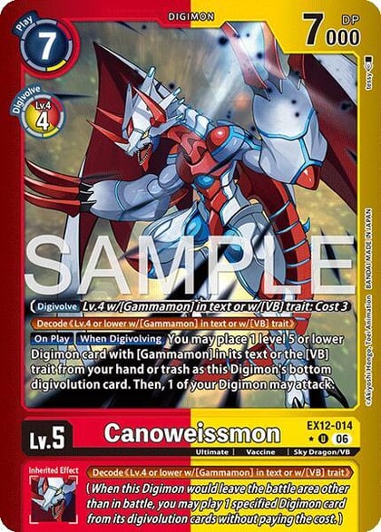 Canoweissmon (Limited Foil), Digital World Shambala EX12-014 U