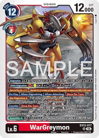 WarGreymon, Digital World Shambala EX12-017 SR