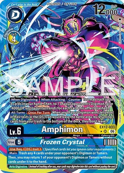 Amphimon // Frozen Crystal (Alternate Art), Digital World Shambala EX12-033 SR