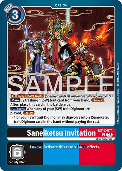 Saneiketsu Invitation, Digital World Shambala EX12-071 C