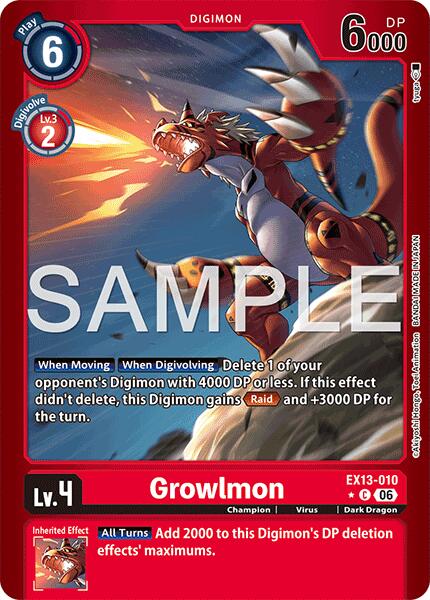 Growlmon (Limited Foil), Chivalrous XIII EX13-010 C