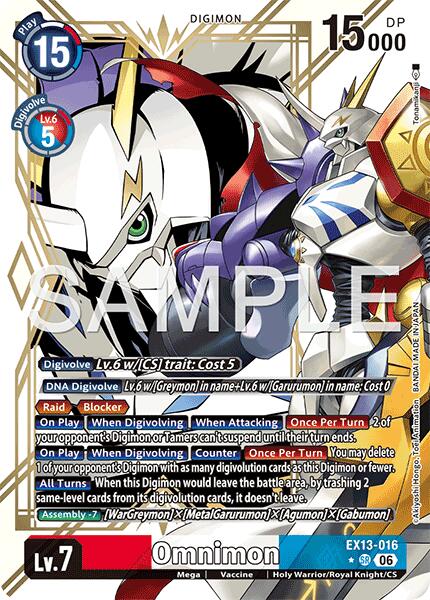 Omnimon (Alternate Art), Chivalrous XIII EX13-016 SR
