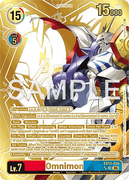 Omnimon (Rare Pull), Chivalrous XIII EX13-016 SR