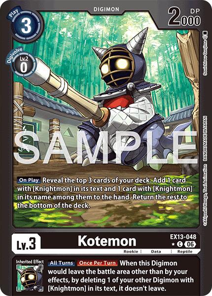 Kotemon (Limited Foil), Chivalrous XIII EX13-048 C