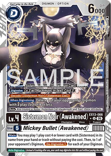 Sistermon Noir (Awakened) // Mickey Bullet (Awakened) (Limited Foil), Chivalrous XIII EX13-066 U