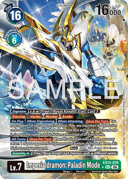Imperialdramon: Paladin Mode (Alternate Art), Chivalrous XIII EX13-076 SEC