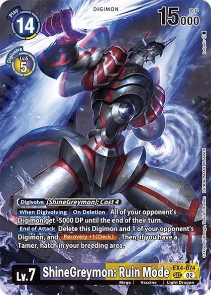 ShineGreymon: Ruin Mode (Alternate Art), Special Limited Set EX4-074 SEC