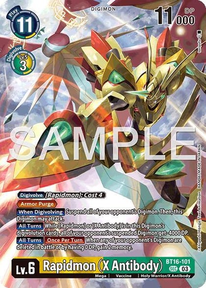 Rapidmon (X Antibody), Limited Card Pack -Billion Bullet- BT16-101 SEC