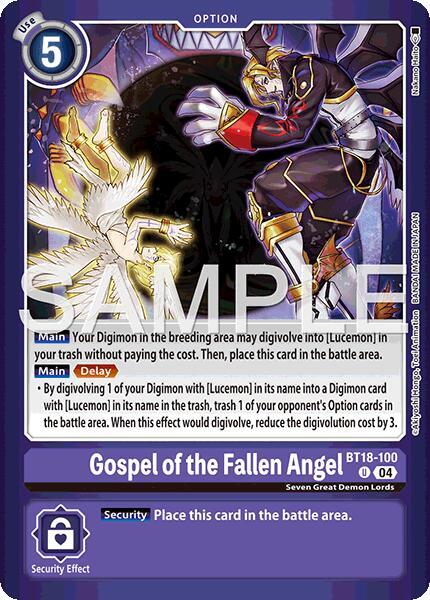 Gospel of the Fallen Angel, Limited Card Pack -Billion Bullet- BT18-100 U