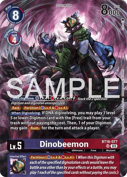 Dinobeemon, Limited Card Pack -Another Knight- BT16-077 SR