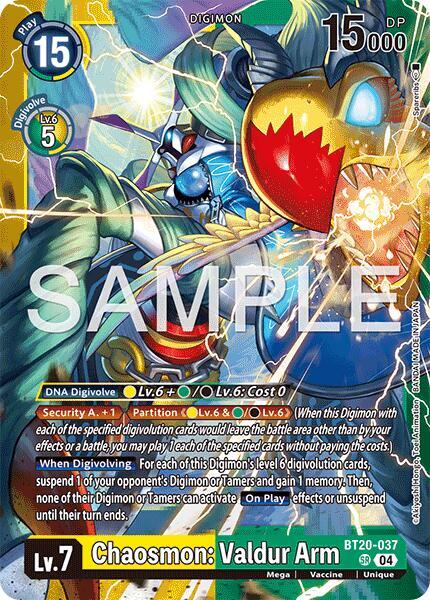 Chaosmon: Valdur Arm, Limited Card Pack -Final Crest- BT20-037 SR