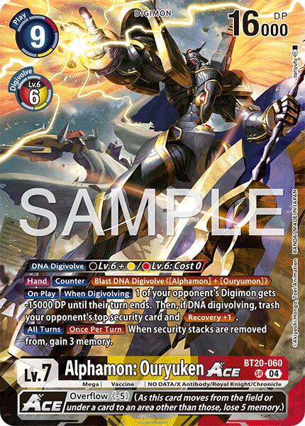 Alphamon: Ouryuken ACE, Limited Card Pack -Final Crest- BT20-060 SR