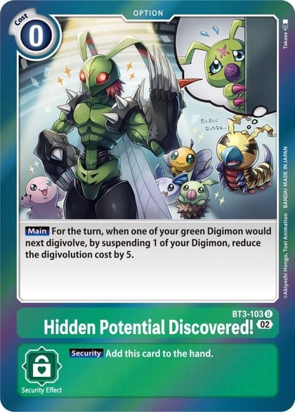 Hidden Potential Discovered! (Resurgence Booster Reprint), Resurgence Booster BT3-103 U