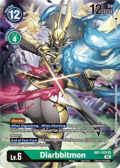 Diarbbitmon (Textured Alternate Art), Resurgence Booster RB1-025 SR