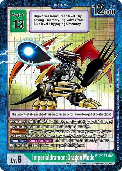 Imperialdramon Dragon Mode (Secret Rare), Revision Pack Cards BT3-111 SEC