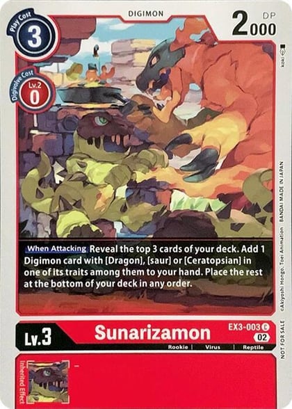 Sunarizamon, Revision Pack Cards EX3-003 C