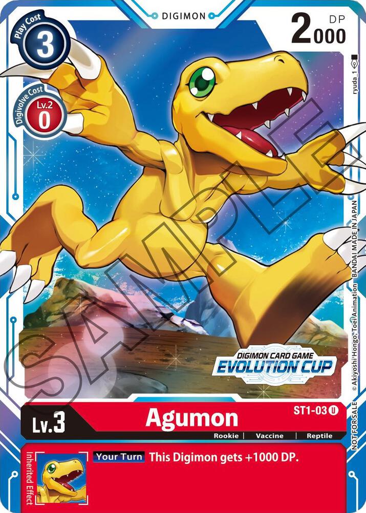 Agumon - ST1-03 (July Evolution Cup 2021 Stamped), Starter Deck 01: Gaia Red ST1-03 U