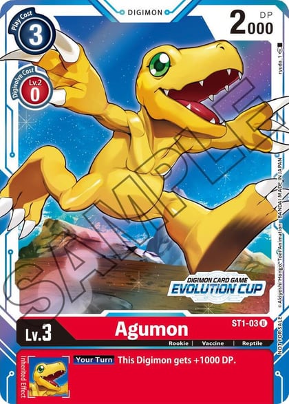 Agumon - ST1-03 (July Evolution Cup 2021 Stamped), Starter Deck 01: Gaia Red ST1-03 U