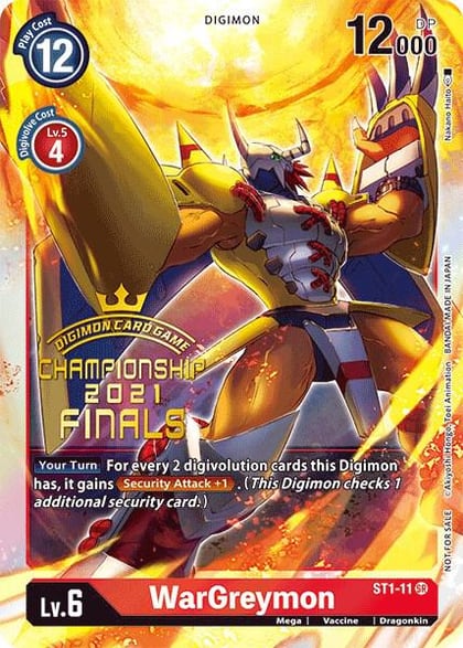 WarGreymon (2021 Championship Finals Event Pack Alt-Art Gold Stamp Set), Starter Deck 01: Gaia Red ST1-11 SR