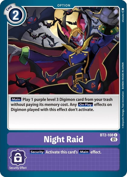 Night Raid (Parallel Rare), Starter Deck 10: Parallel World Tactician BT2-108 C