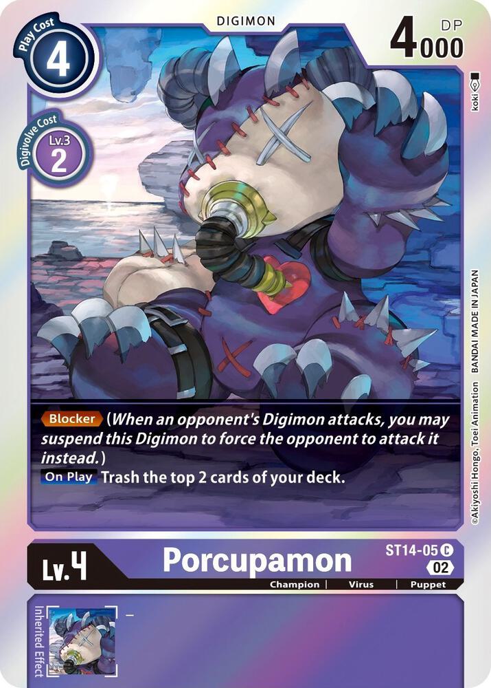 Porcupamon, Starter Deck 14: Beelzemon Advanced Deck Set ST14-05 C