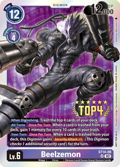 Beelzemon (Digimon 3-On-3 Top 4), Starter Deck 14: Beelzemon Advanced Deck Set ST14-08 SR