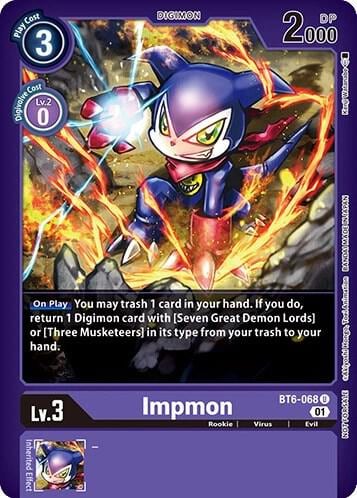Impmon (April 2023 Beelzemon Special), Starter Deck 14: Beelzemon Advanced Deck Set Pre-Release Cards BT6-068 U
