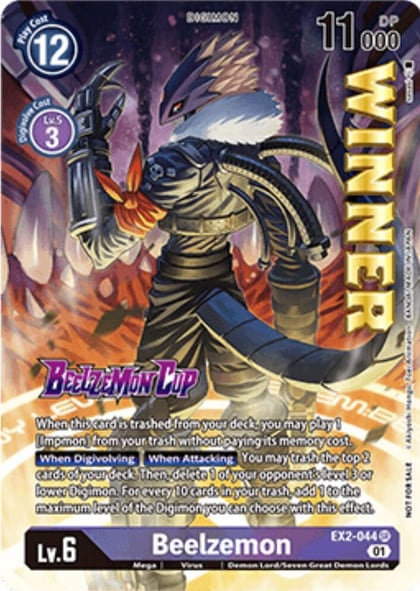 Beelzemon (Beelzemon Cup Winner), Starter Deck 14: Beelzemon Advanced Deck Set Pre-Release Cards EX2-044 SR