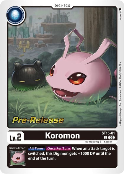 Koromon, Starter Deck 15: Dragon of Courage Pre-Release Cards ST15-01 U