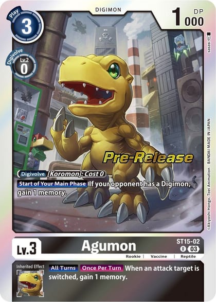 Agumon, Starter Deck 15: Dragon of Courage Pre-Release Cards ST15-02 R