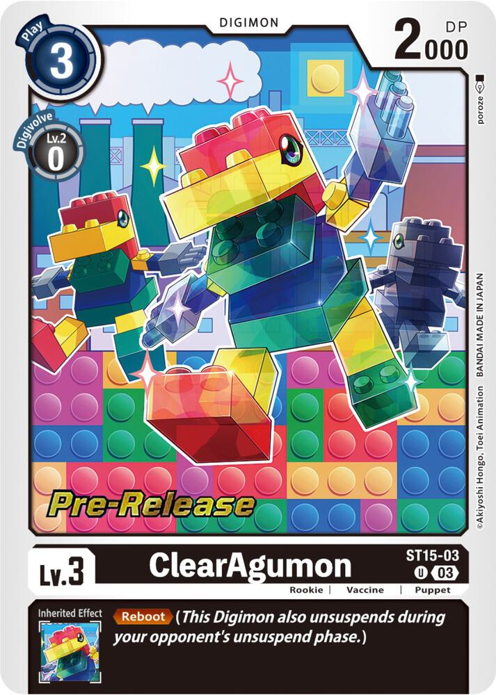 ClearAgumon, Starter Deck 15: Dragon of Courage Pre-Release Cards ST15-03 U