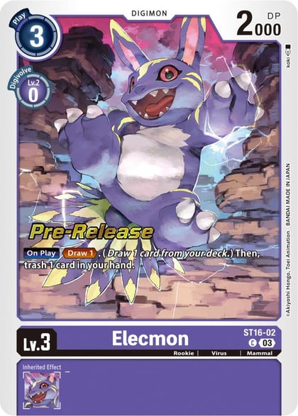 Elecmon, Starter Deck 16: Wolf of Friendship Pre-Release Cards ST16-02 C