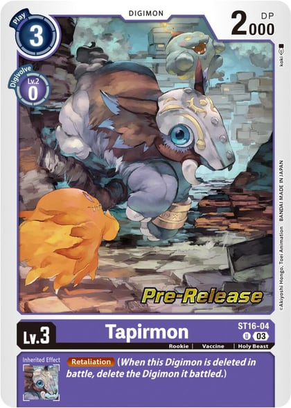 Tapirmon, Starter Deck 16: Wolf of Friendship Pre-Release Cards ST16-04 U