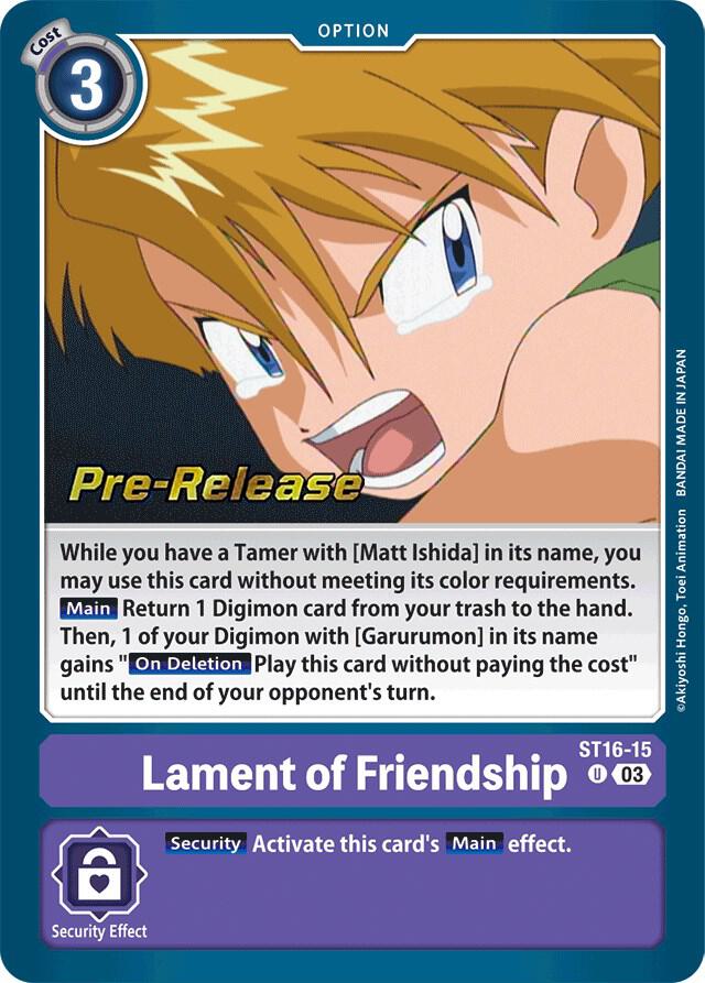Lament of Friendship, Starter Deck 16: Wolf of Friendship Pre-Release Cards ST16-15 U