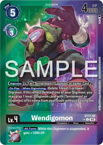Wendigomon (Advanced Deck Set Double Typhoon Secret Pack), Starter Deck 17: Double Typhoon Advanced Deck Set ST17-04 U