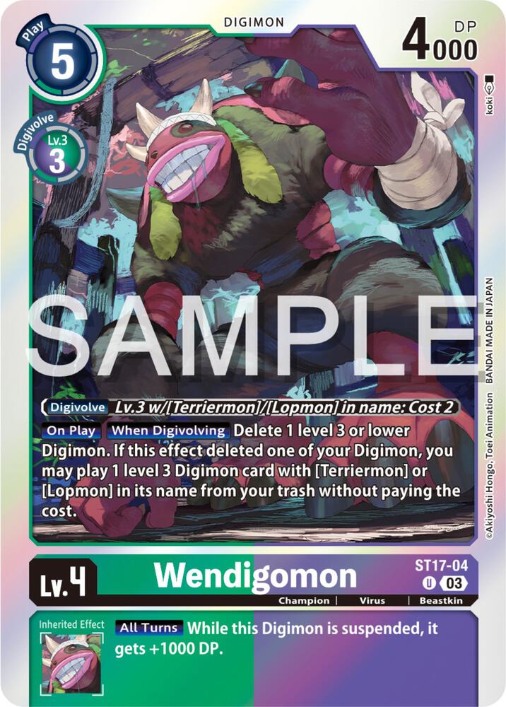 Wendigomon, Starter Deck 17: Double Typhoon Advanced Deck Set ST17-04 U