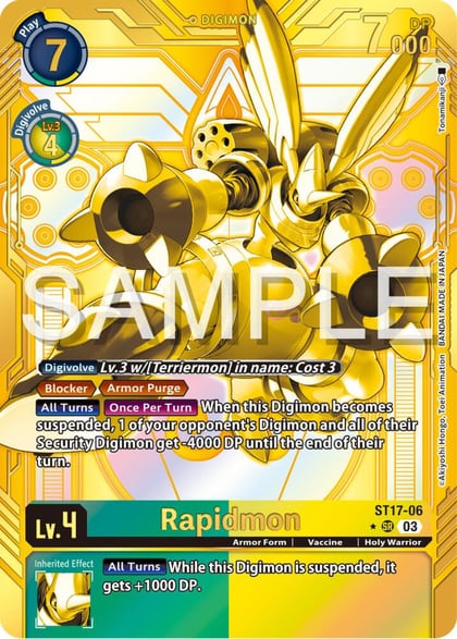Rapidmon - ST17-06 (Gold), Starter Deck 17: Double Typhoon Advanced Deck Set ST17-06 SR
