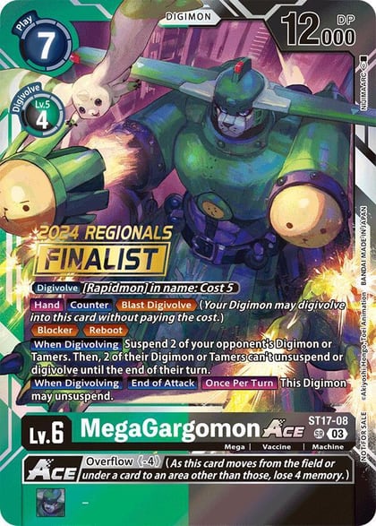 MegaGargomon ACE (2024 Regionals Finalist), Starter Deck 17: Double Typhoon Advanced Deck Set ST17-08 SR