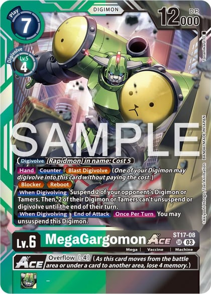 MegaGargomon ACE, Starter Deck 17: Double Typhoon Advanced Deck Set ST17-08 SR