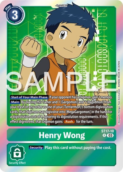 Henry Wong, Starter Deck 17: Double Typhoon Advanced Deck Set ST17-10 R