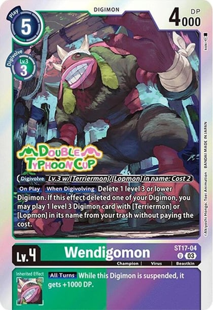 Wendigomon, Starter Deck 17: Double Typhoon Advanced Deck Set Pre-Release Cards ST17-04 U