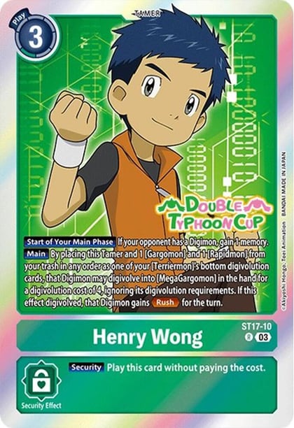 Henry Wong, Starter Deck 17: Double Typhoon Advanced Deck Set Pre-Release Cards ST17-10 R