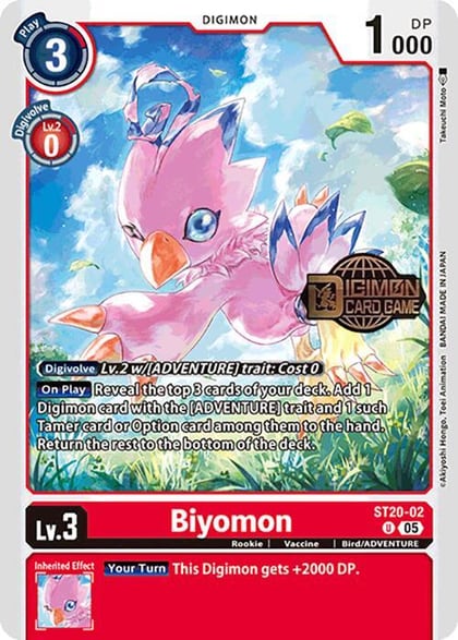 Biyomon, Starter Deck 20: Protector of Light Release Event Cards ST20-02 U