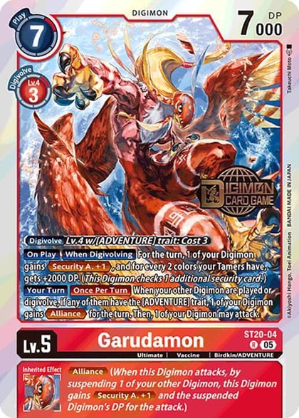 Garudamon, Starter Deck 20: Protector of Light Release Event Cards ST20-04 R